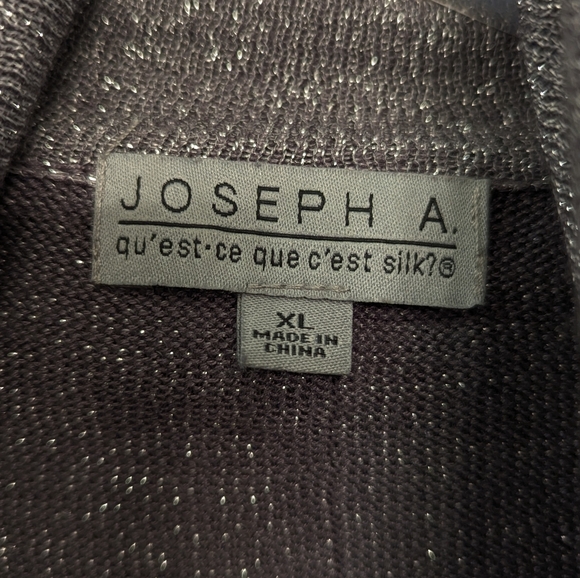 Joseph A. Cowl Neck oversized shimmer metallic long sleeve Sweater pullover XL - Picture 6 of 8